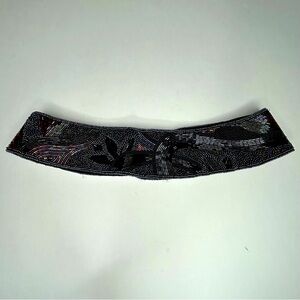 Vintage 80's Beaded Cumberbund Statement Belt Artsy Glamcore Fairy Witchy Goth